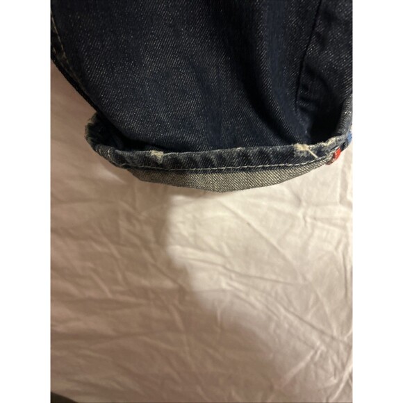 #8026 Takeshy Kurosawa Jeans Men's 34 Dark Wash Distressed Denim Button Fly - Picture 4 of 9